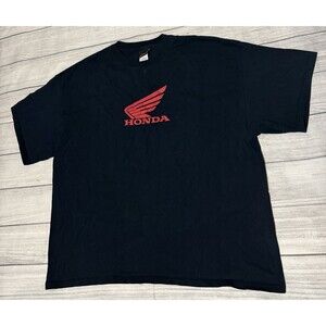 Vintage Y2K Honda Graphic T Shirt Center Logo Officially Licensed Size 2XL Black